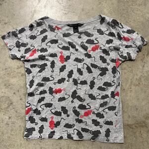 Marc by Marc Jacob Size Small 100% Pima Cotton Gray Mouse T-shirt